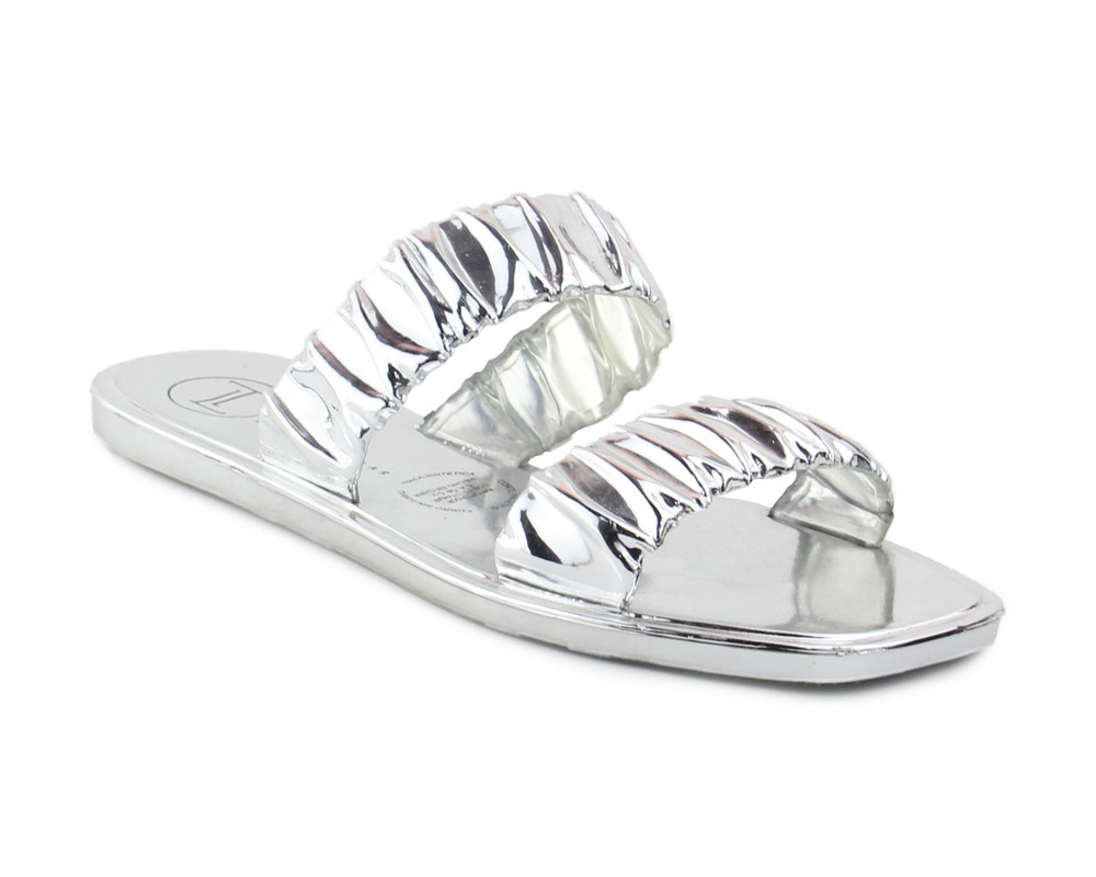 Sandalia Lob Footwear Pvc Plateadas para Mujer