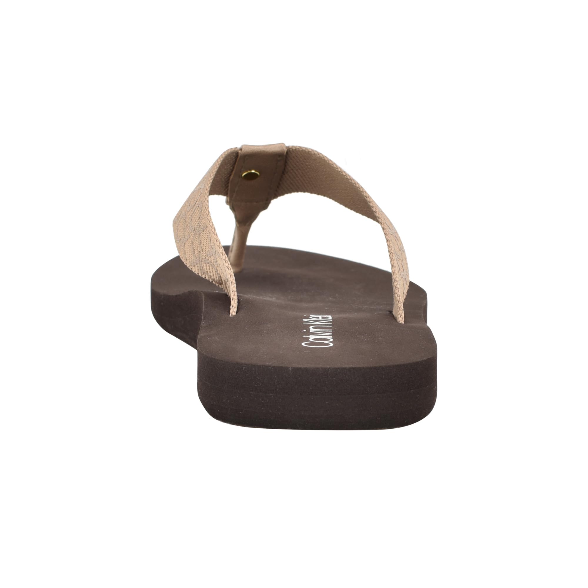 Foto 4 pulgar | Chanclas Calvin Klein Caluha con Logotipo color Marfil para Mujer - Venta Internacional