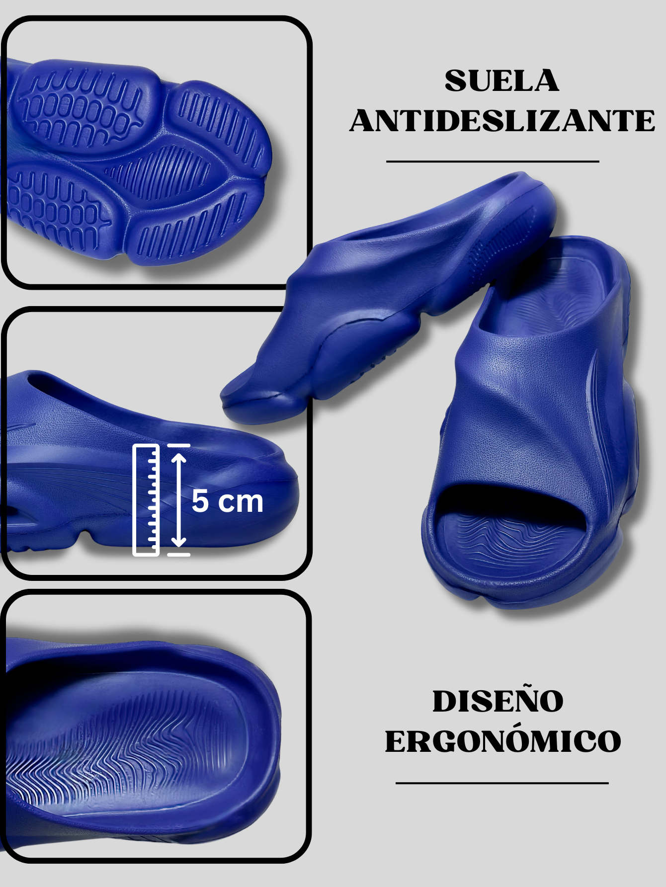 Foto 3 pulgar | Sandalia Ligera Para Hombre De Cobertura Semi-abierta Sand-1021 Color Azul Antideslizante