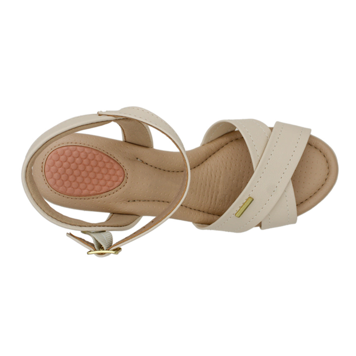 Foto 6 pulgar | Sandalias con Tacón Rbcollection Beige para Mujer