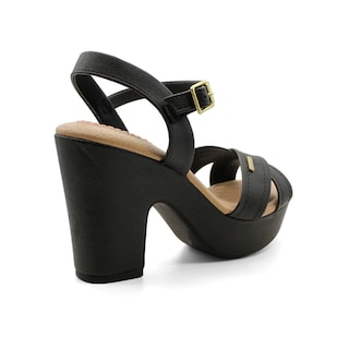 Foto 3 | Sandalias con Tacón Rbcollection Negras para Mujer