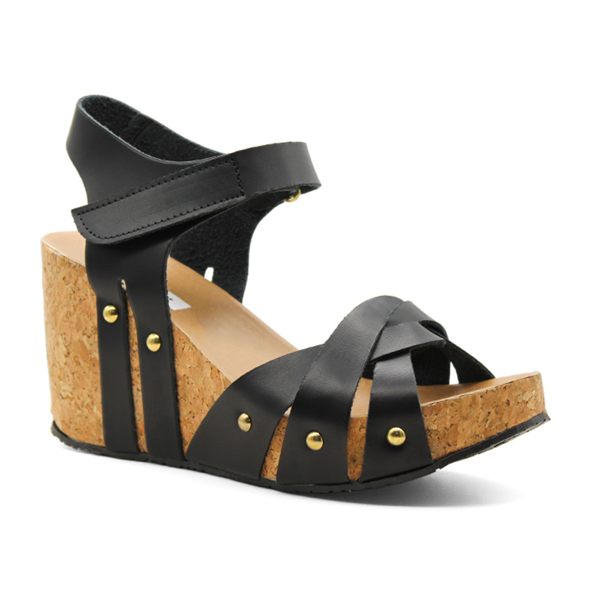 Foto 1 | Sandalias Con Plataforma Exterior Piel Vegana Rbcollection Negro Para Mujer