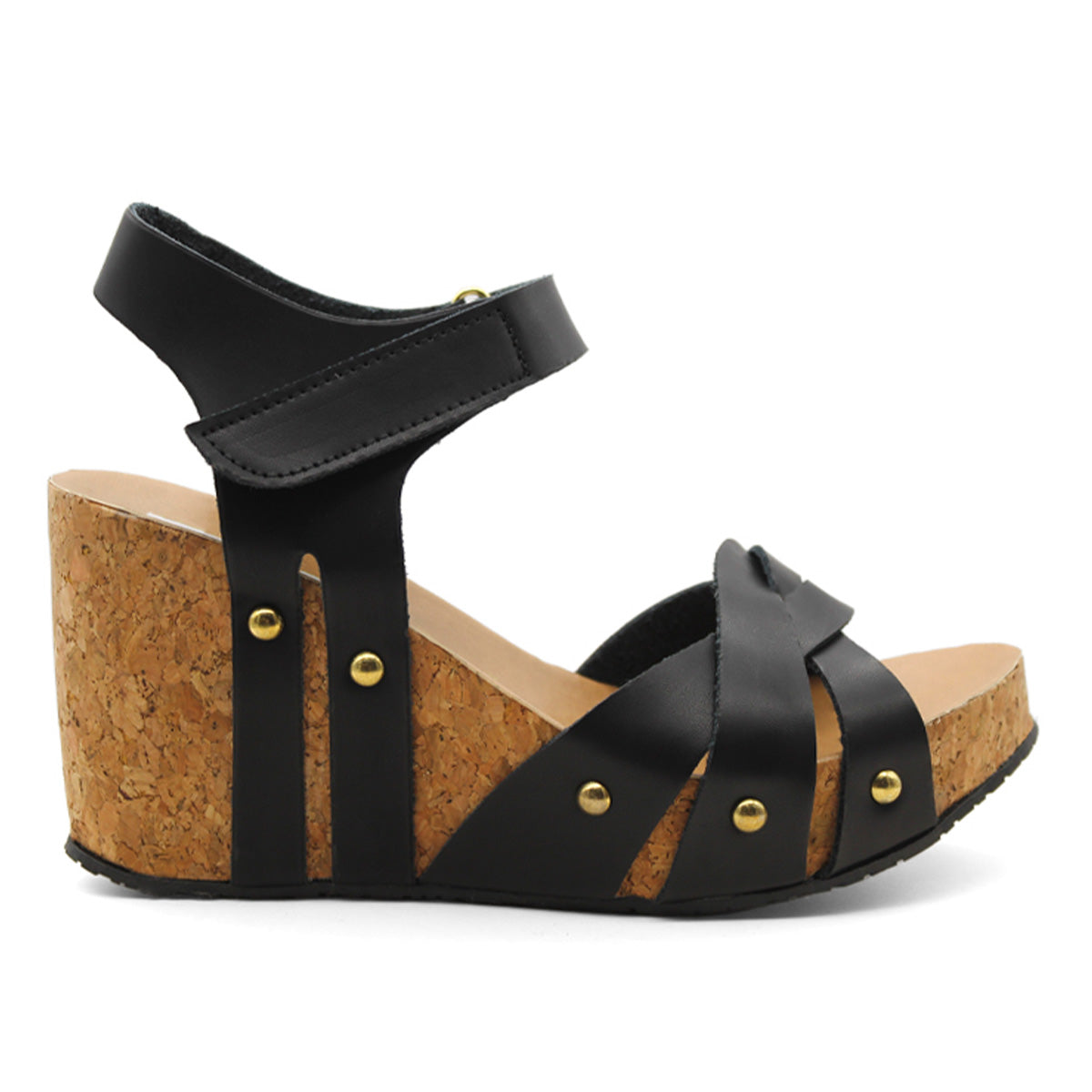 Foto 2 | Sandalias Con Plataforma Exterior Piel Vegana Rbcollection Negro Para Mujer