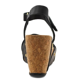 Foto 4 | Sandalias con Plataforma RB Collection Negras Exterior Piel Vegana para Mujer