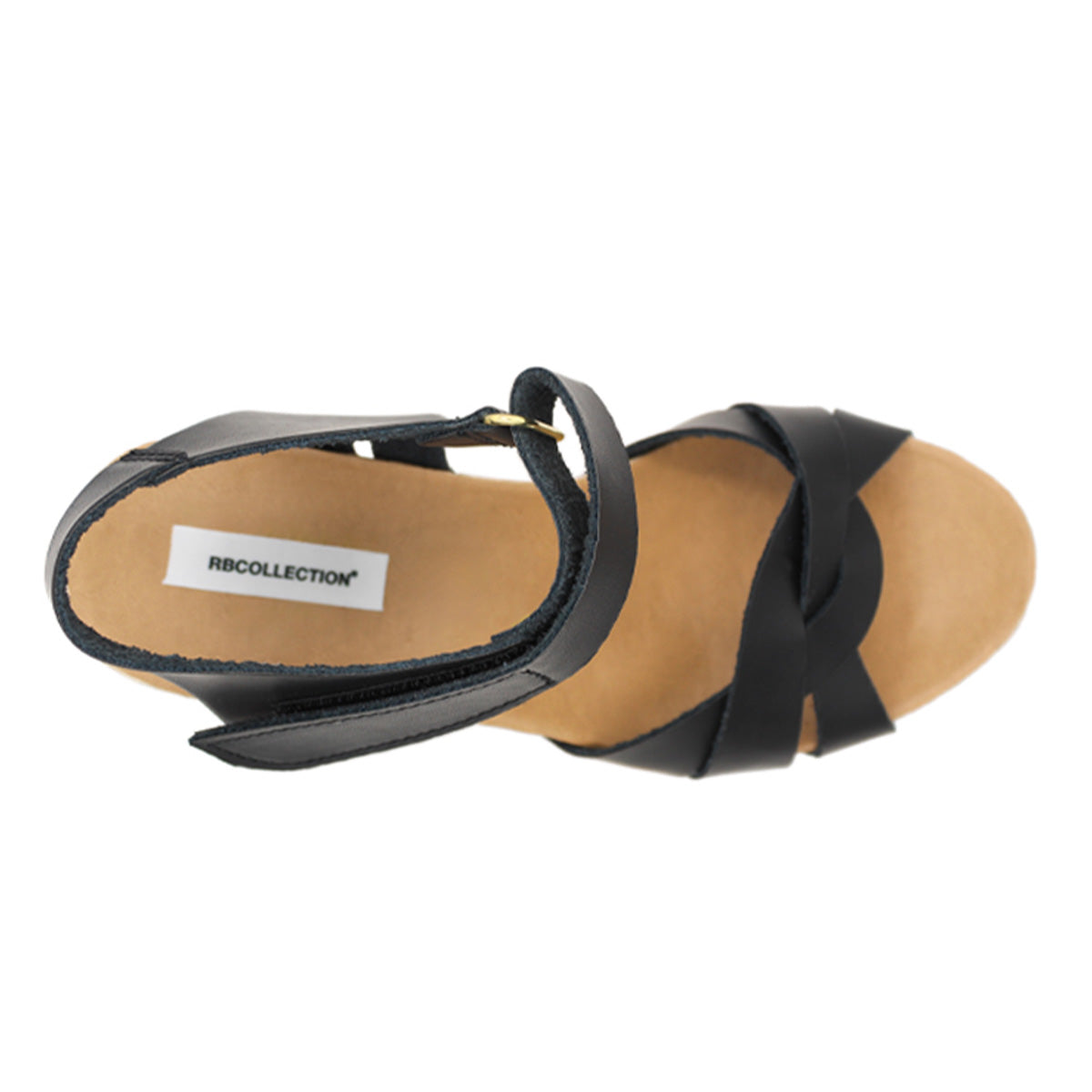 Foto 6 pulgar | Sandalias Con Plataforma Exterior Piel Vegana Rbcollection Negro Para Mujer