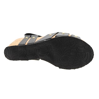 Foto 6 | Sandalias con Plataforma RB Collection Negras Exterior Piel Vegana para Mujer