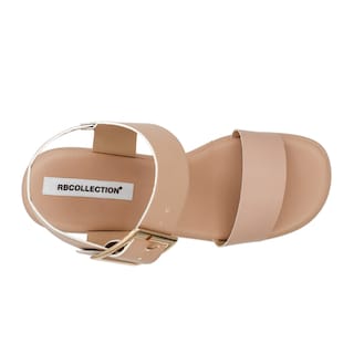 Foto 5 | Sandalias con Plataforma Exterior Piel Vegana color Beige de Rbcollection para Mujer