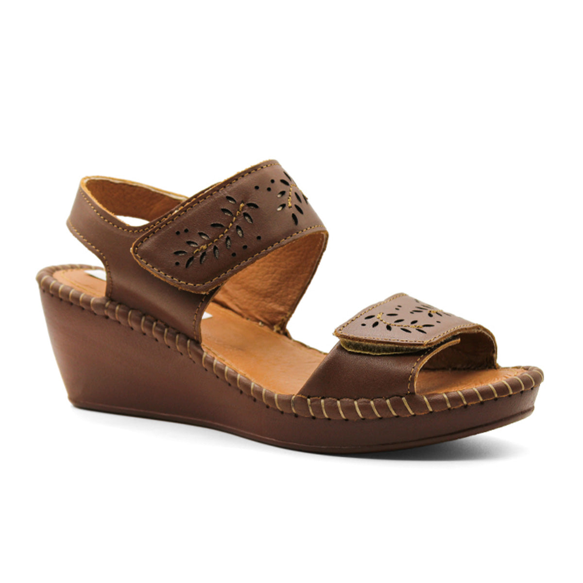 Sandalias con Plataforma Rbcollection Marrón Exterior Piel Vegana para Mujer