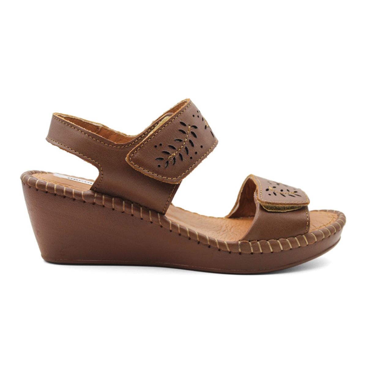 Foto 2 | Sandalias con Plataforma Rbcollection Marrón Exterior Piel Vegana para Mujer