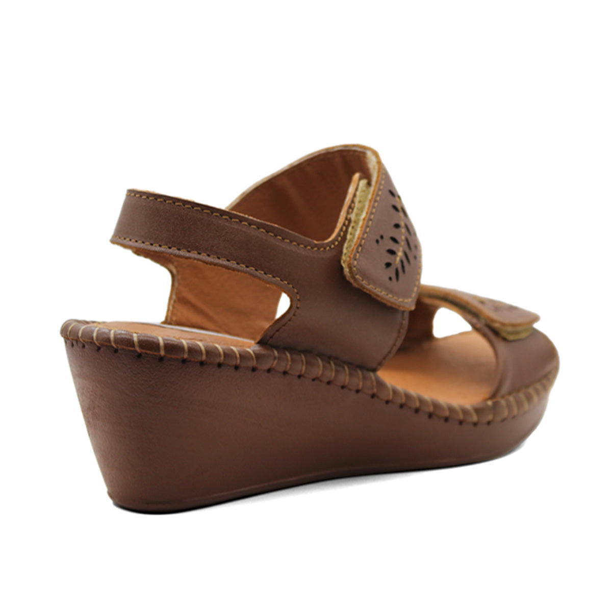 Foto 4 pulgar | Sandalias con Plataforma Rbcollection Marrón Exterior Piel Vegana para Mujer