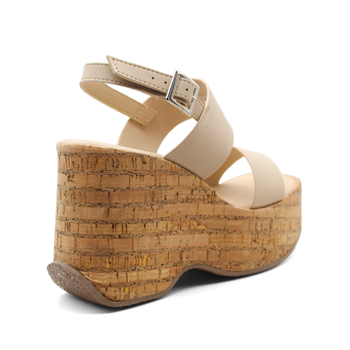 Foto 4 pulgar | Sandalias con Plataforma Rbcollection Exterior Piel Vegana Beige para Mujer