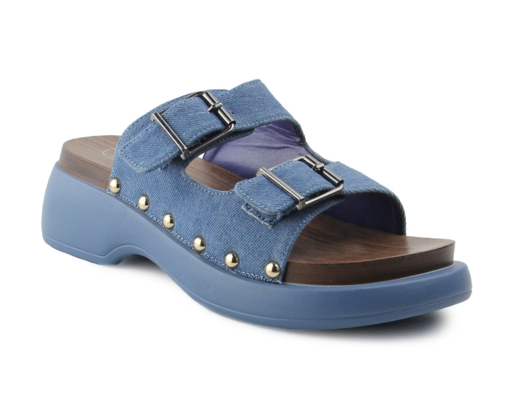 Foto 2 pulgar | Sandalia Tipo Cuña Lob Footwear Textil Azul 59904028 para Mujer