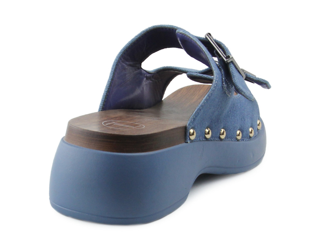 Foto 4 pulgar | Sandalia Tipo Cuña Lob Footwear Textil Azul 59904028 para Mujer