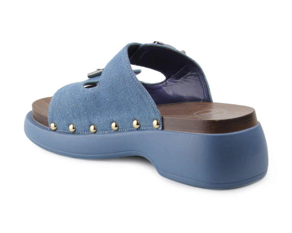 Foto 5 pulgar | Sandalia Tipo Cuña Lob Footwear Textil Azul 59904028 para Mujer