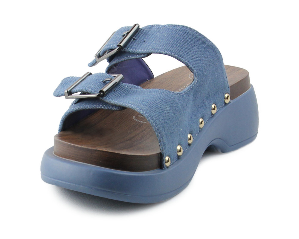 Foto 7 pulgar | Sandalia Tipo Cuña Lob Footwear Textil Azul 59904028 para Mujer