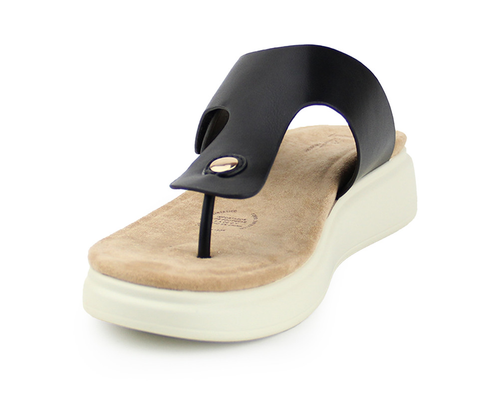 Foto 6 | Sandalia Lob Footwear Pu Negra para Mujer