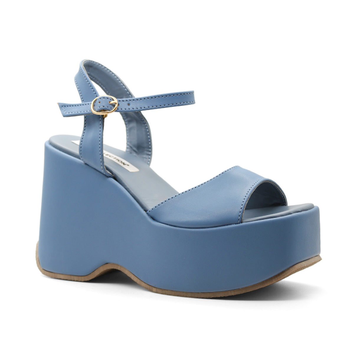 Sandalias Rbcollection con Plataforma Exterior Piel Vegana Azules para Mujer