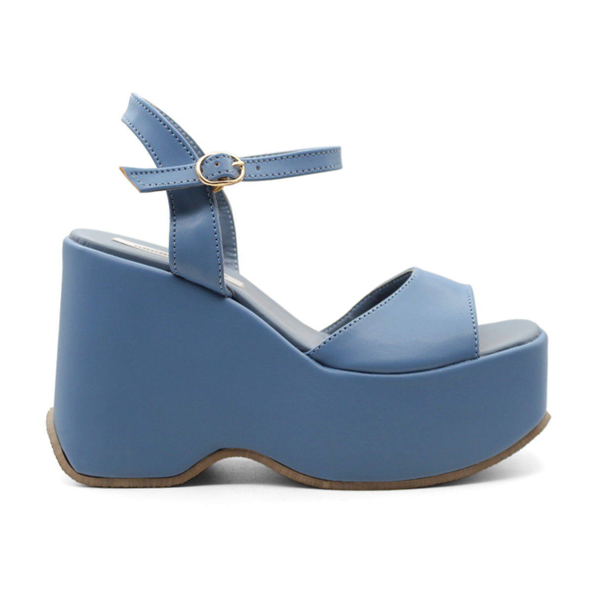 Foto 2 | Sandalias Rbcollection con Plataforma Exterior Piel Vegana Azules para Mujer