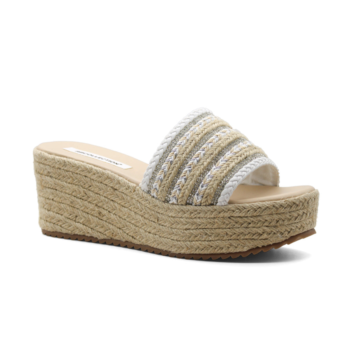 Foto 1 | Sandalias con Plataforma Rbcollection Blancas para Mujer