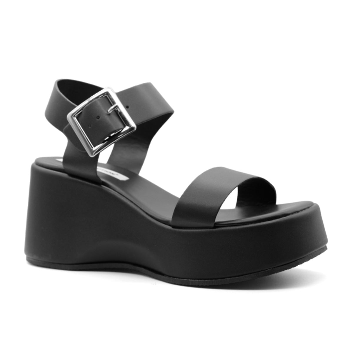 Sandalia con Tacón Exterior Piel Vegana de Rbcollection color Negro para Mujer