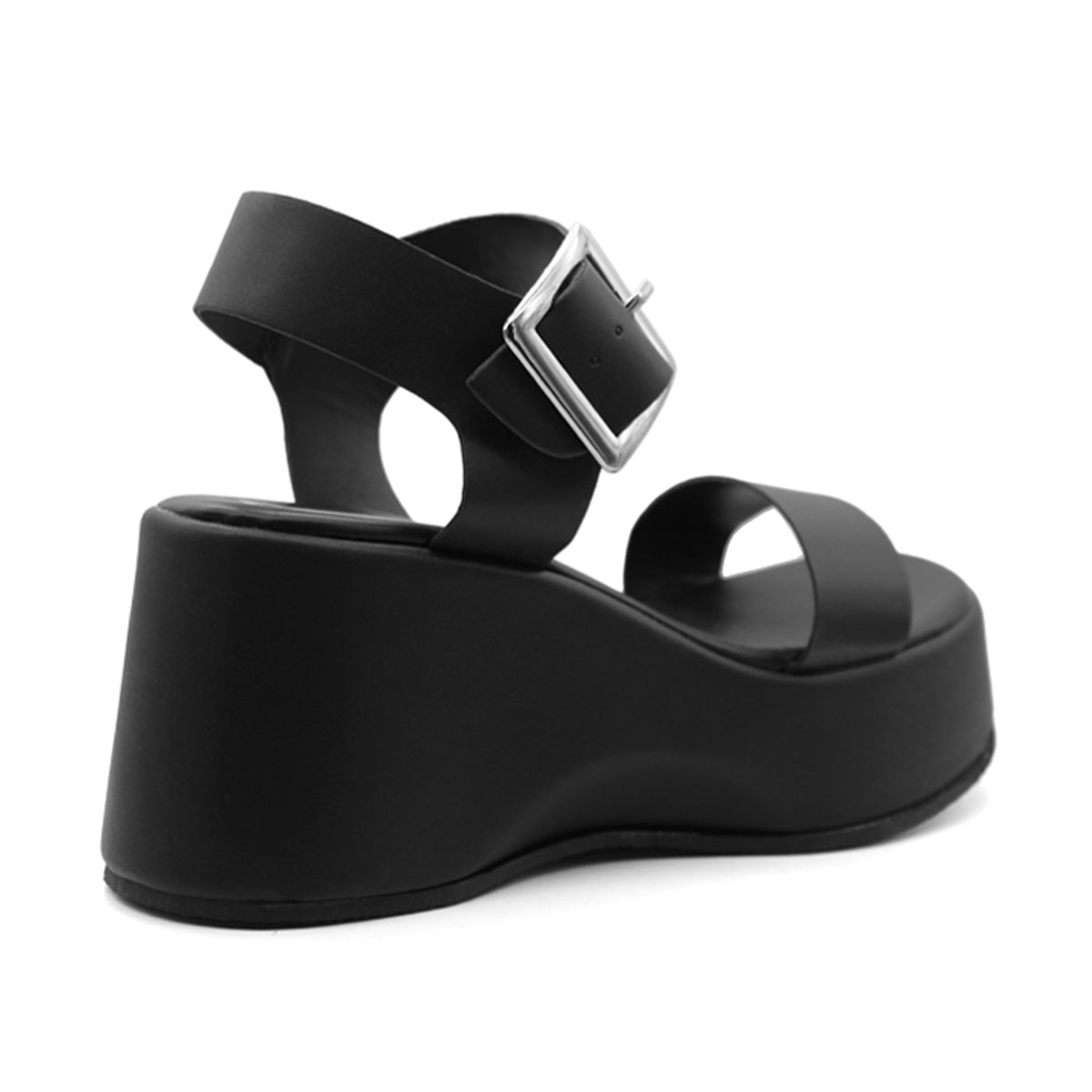 Foto 4 pulgar | Sandalia con Tacón Exterior Piel Vegana de Rbcollection color Negro para Mujer