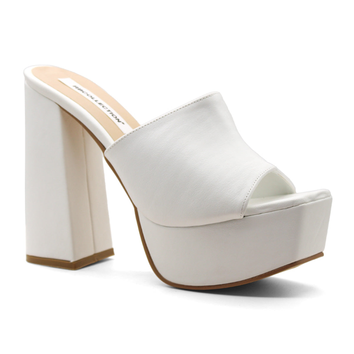 Sandalia con Tacón Exterior Piel Vegana color Blanco De Rbcollection para Mujer