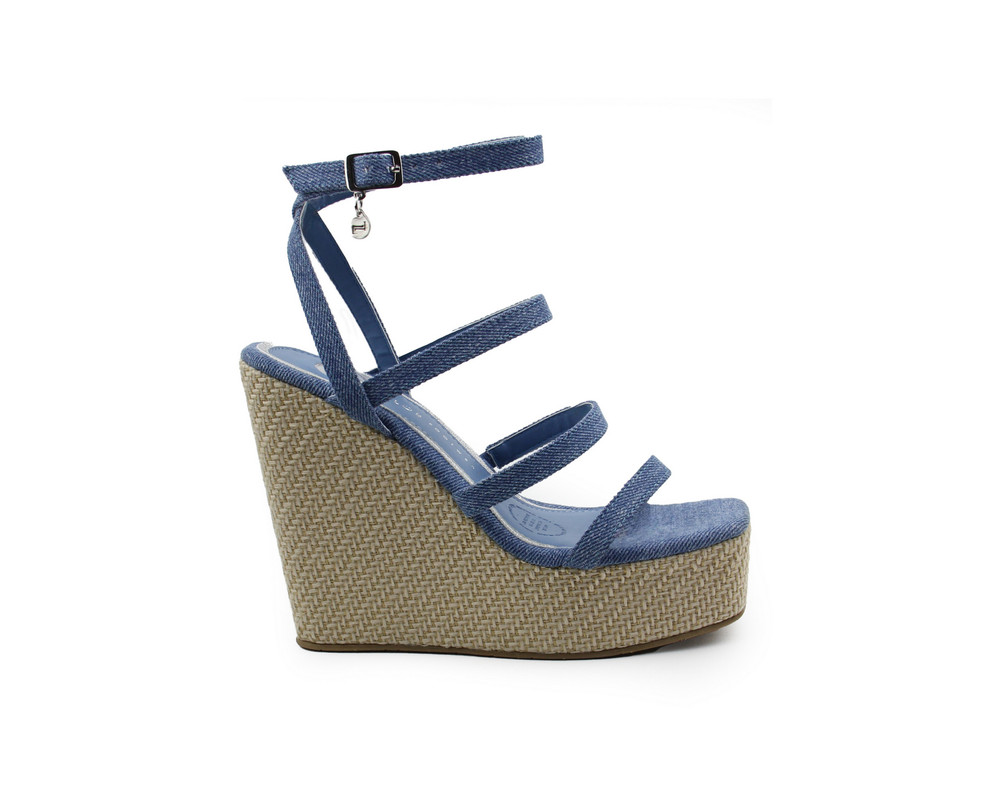 Foto 3 pulgar | Sandalia Tipo Cuña Lob Footwear Denim Azul para Mujer