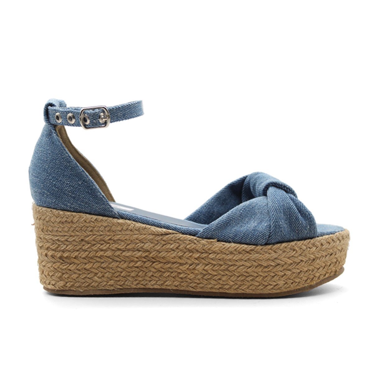 Foto 3 pulgar | Sandalias con Plataforma RBCollection Exterior Textil Azul para Mujer