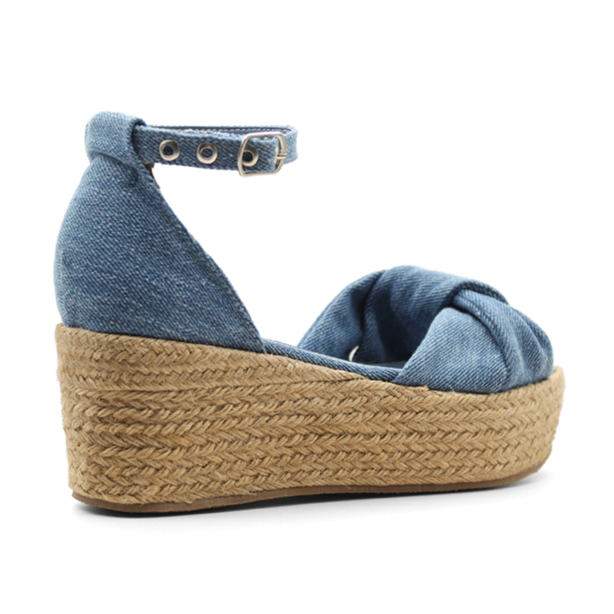 Foto 4 pulgar | Sandalias con Plataforma RBCollection Exterior Textil Azul para Mujer