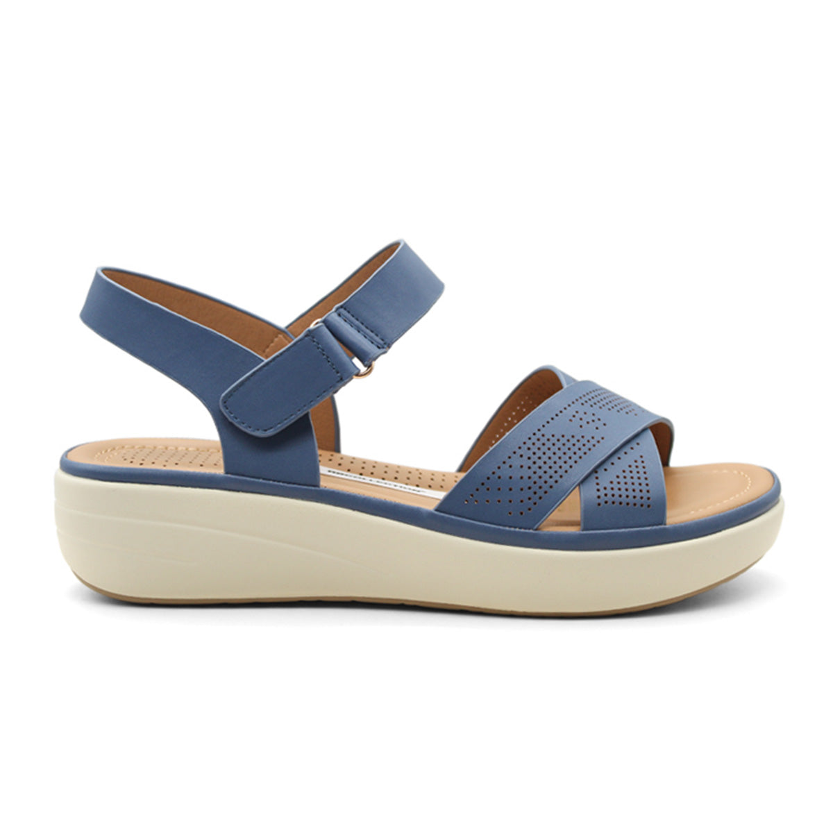 Foto 2 | Sandalias con Plataforma Rbcollection Azul para Mujer