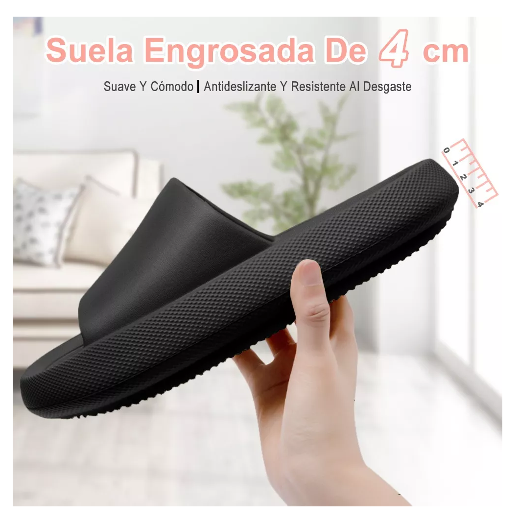 Foto 4 pulgar | Sandalias Chanclas Fondo Grueso De Baño Unisex Negro #24