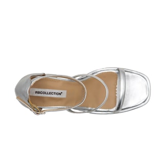 Foto 5 | Sandalia Con Tacon Color Plata Para Mujer De Rbcollection