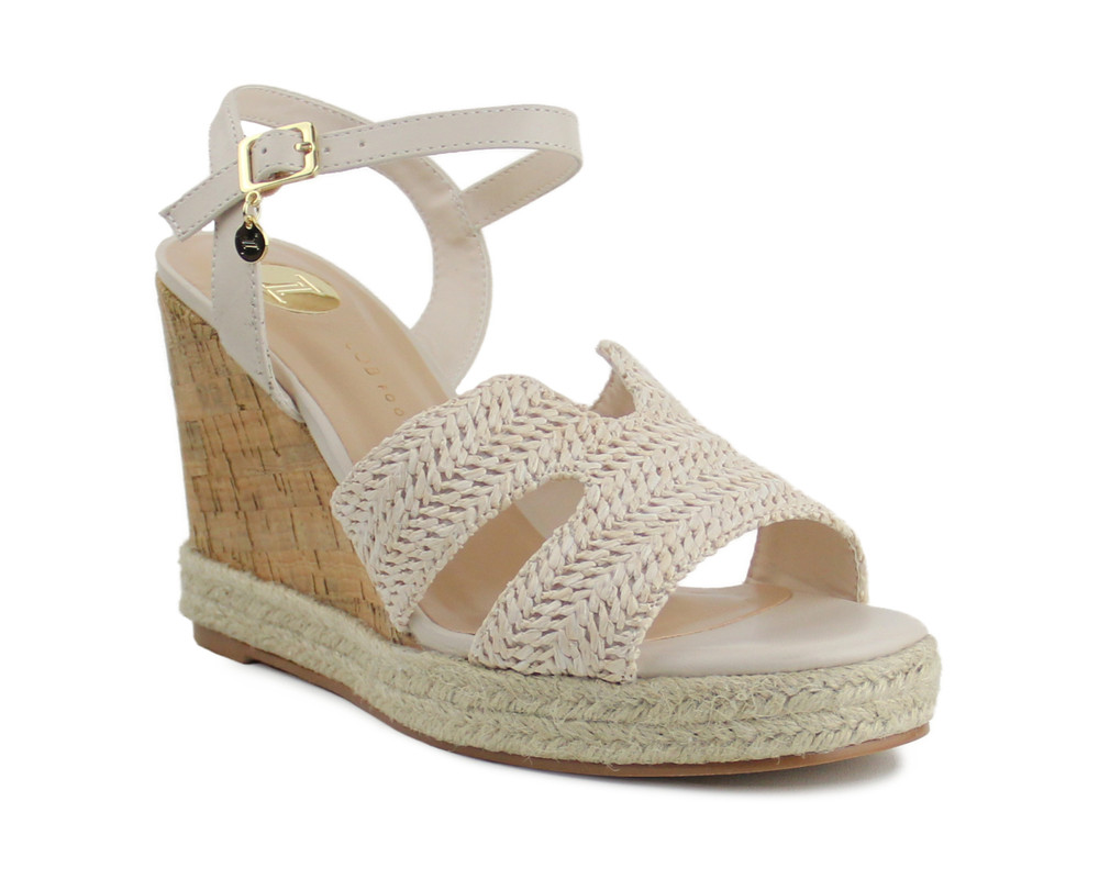 Foto 1 | Sandalia Tipo Cuña Para Mujer Lob Footwear Rafia Beige 92604022