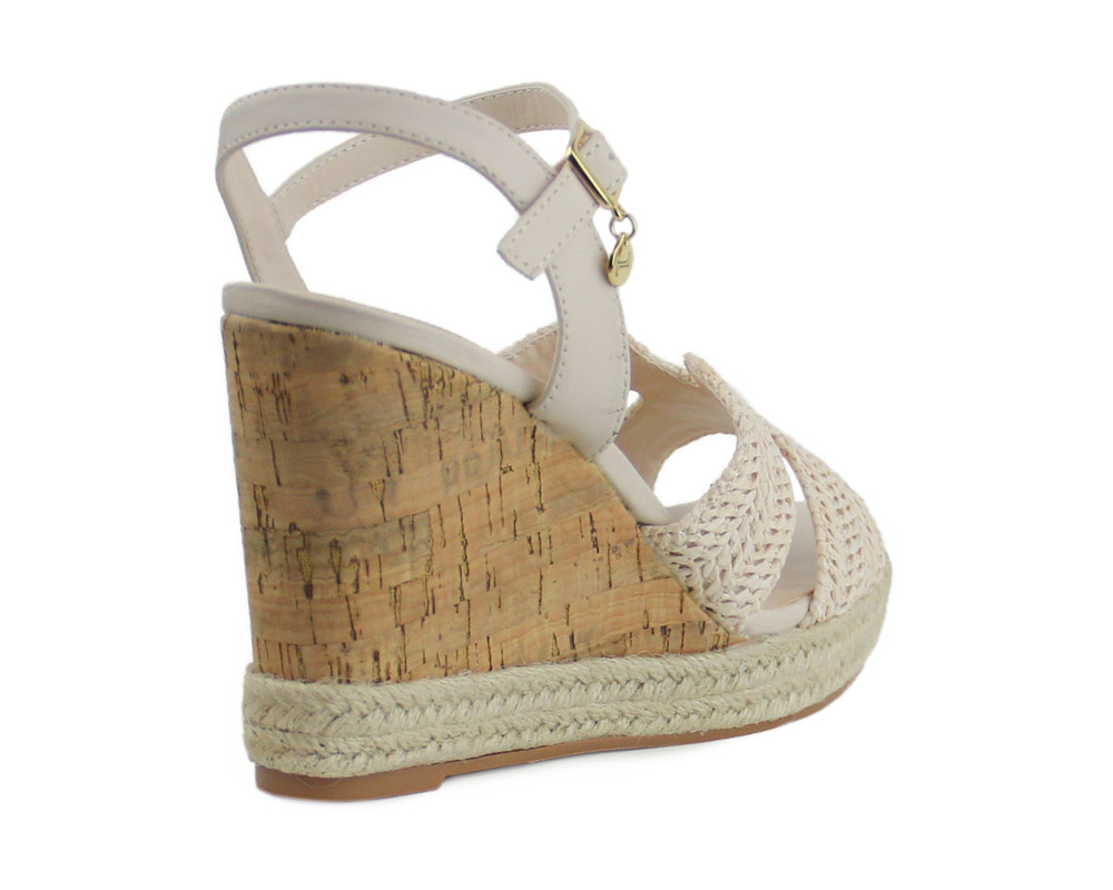 Foto 4 pulgar | Sandalia Tipo Cuña Para Mujer Lob Footwear Rafia Beige 92604022