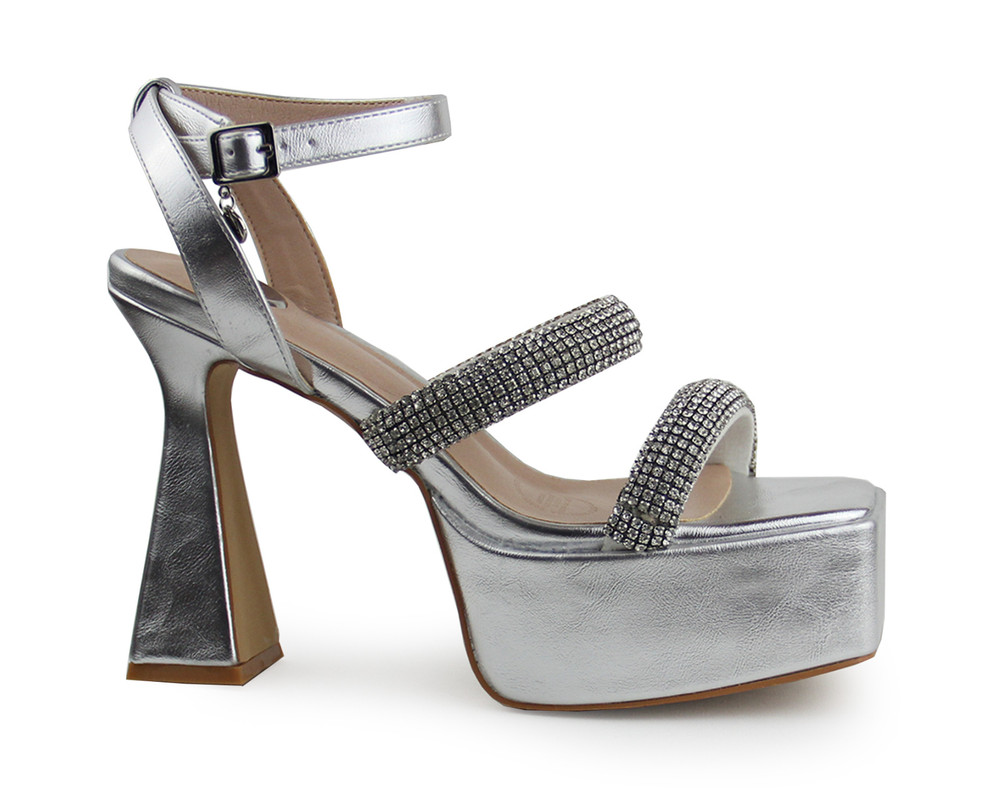 Foto 3 pulgar | Sandalia Para Mujer Lob Footwear Pu Plata 92404090