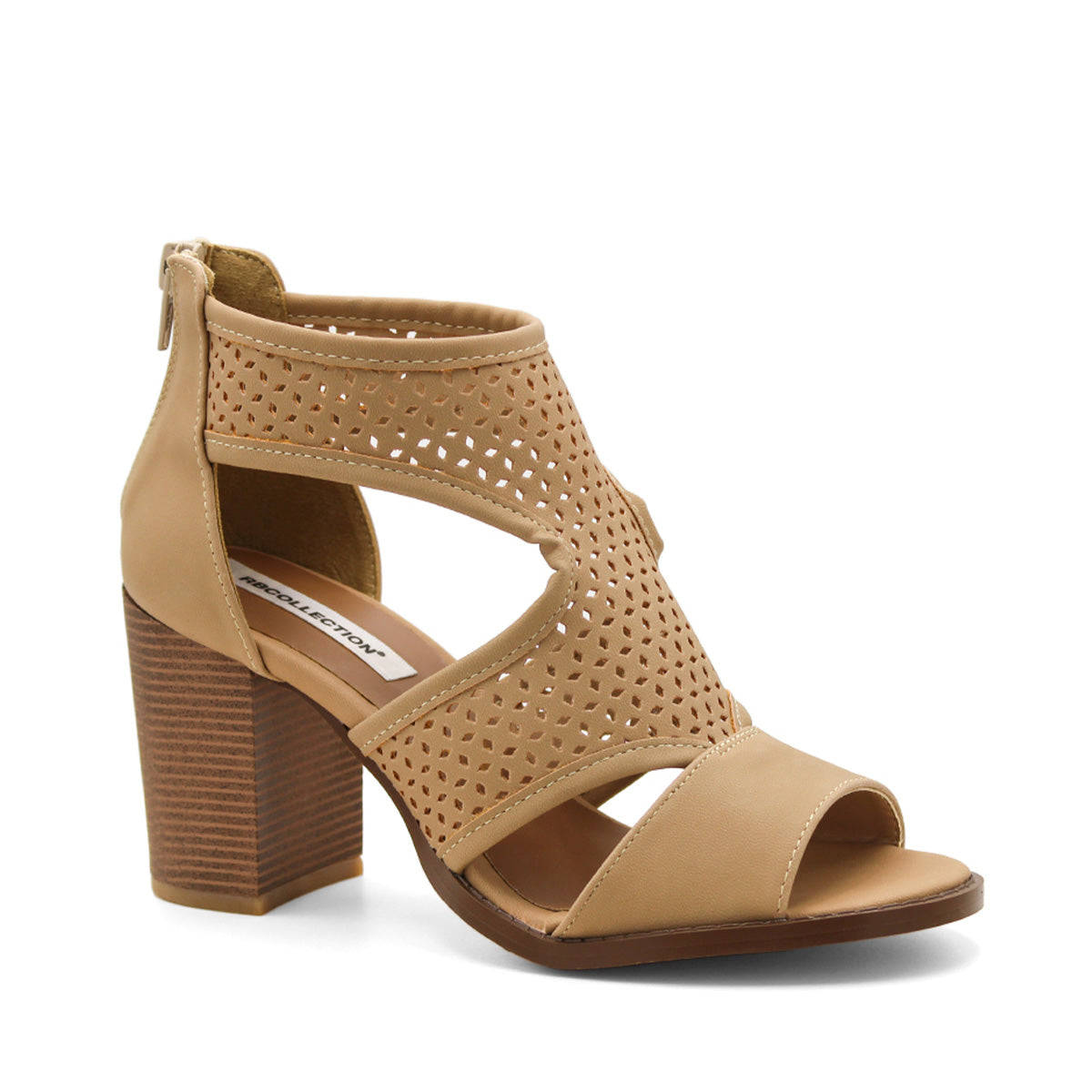 Sandalia con Tacón RBCollection Camel para Mujer