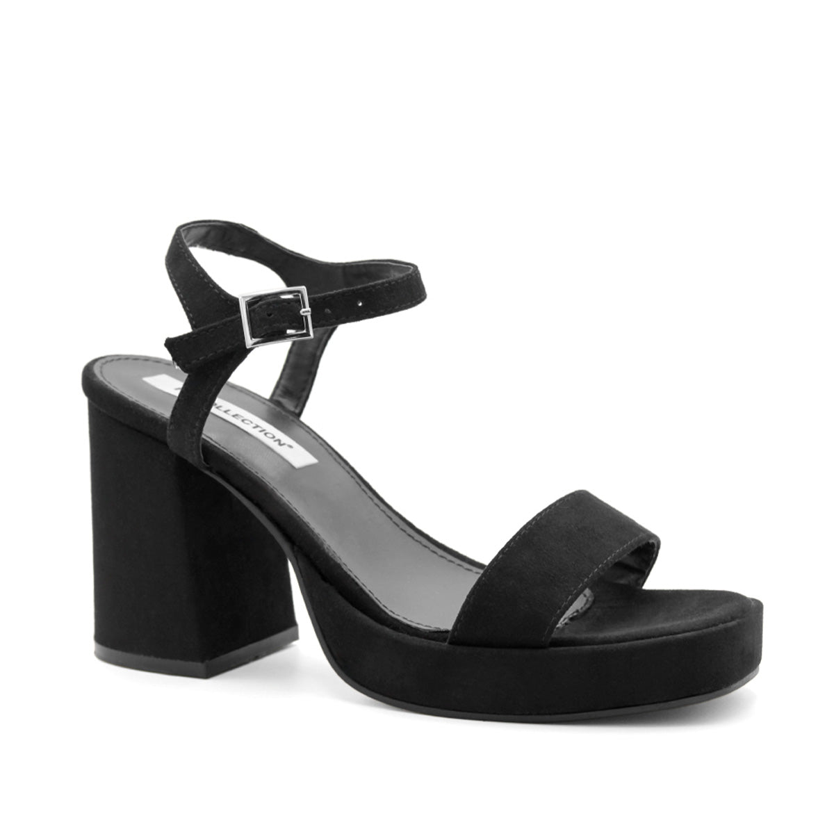 Sandalia Con Tacon  Color Negro Para Mujer De Rbcollection