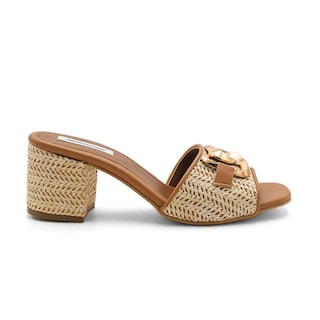Foto 2 | Sandalia Con Tacon Color Camel Para Mujer De Rbcollection