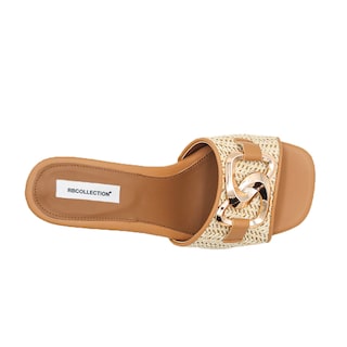 Foto 3 | Sandalia Con Tacon Color Camel Para Mujer De Rbcollection