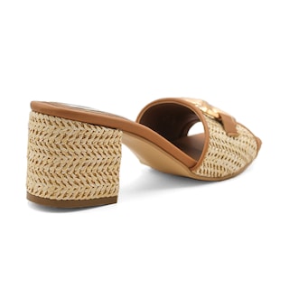 Foto 6 | Sandalia Con Tacon Color Camel Para Mujer De Rbcollection