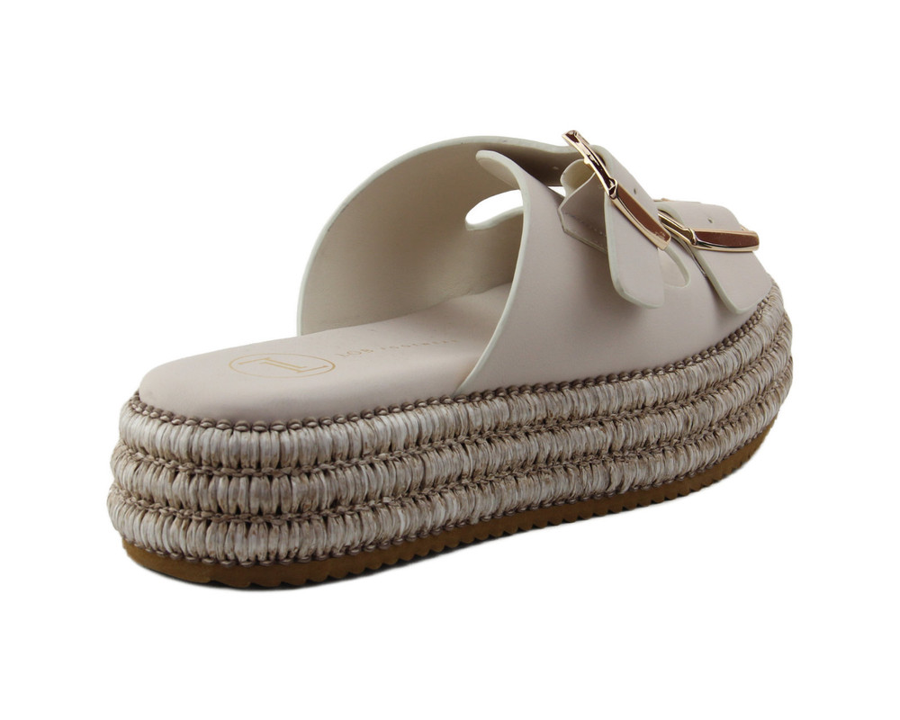 Foto 4 pulgar | Sandalia Tipo Cuña Lob Footwear PU Beige para Mujer