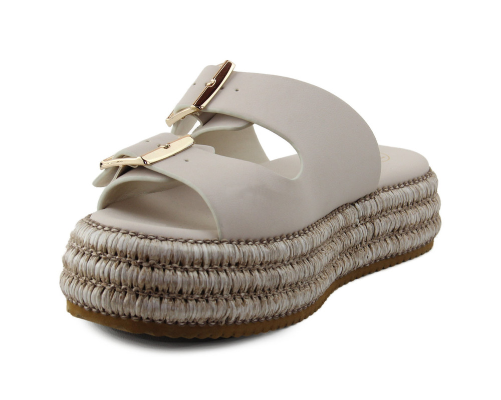 Foto 7 pulgar | Sandalia Tipo Cuña Lob Footwear PU Beige para Mujer