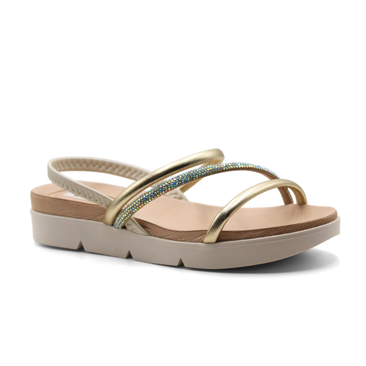 Foto 2 pulgar | Sandalias De Piso  Color Oro Para Mujer De Rbcollection