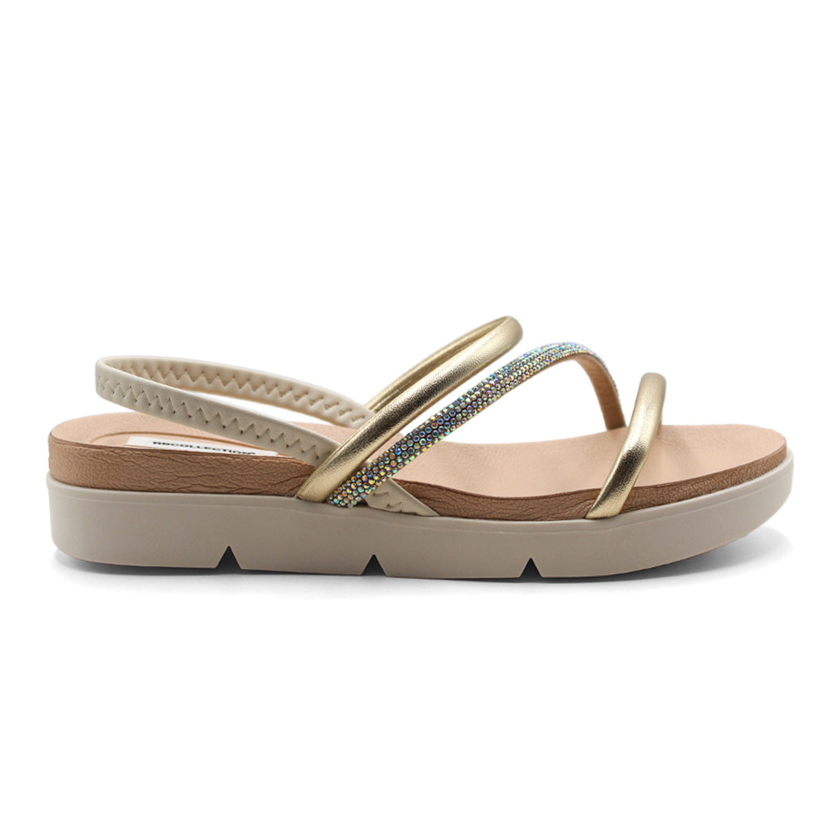 Foto 3 pulgar | Sandalias De Piso  Color Oro Para Mujer De Rbcollection