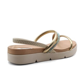 Foto 3 | Sandalias De Piso Color Oro Para Mujer De Rbcollection