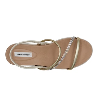 Foto 5 | Sandalias De Piso Color Oro Para Mujer De Rbcollection