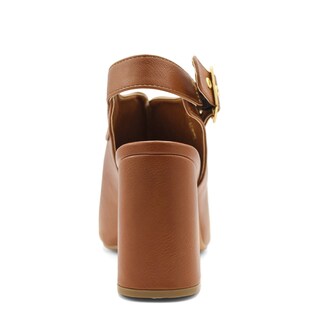 Foto 4 | Sandalia con Tacón RB Collection Café para Mujer