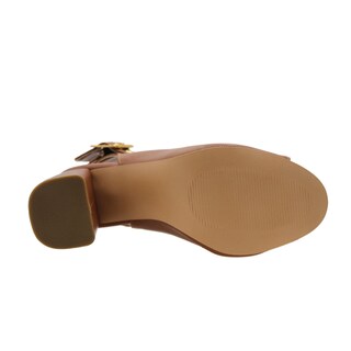 Foto 6 | Sandalia con Tacón RB Collection Café para Mujer