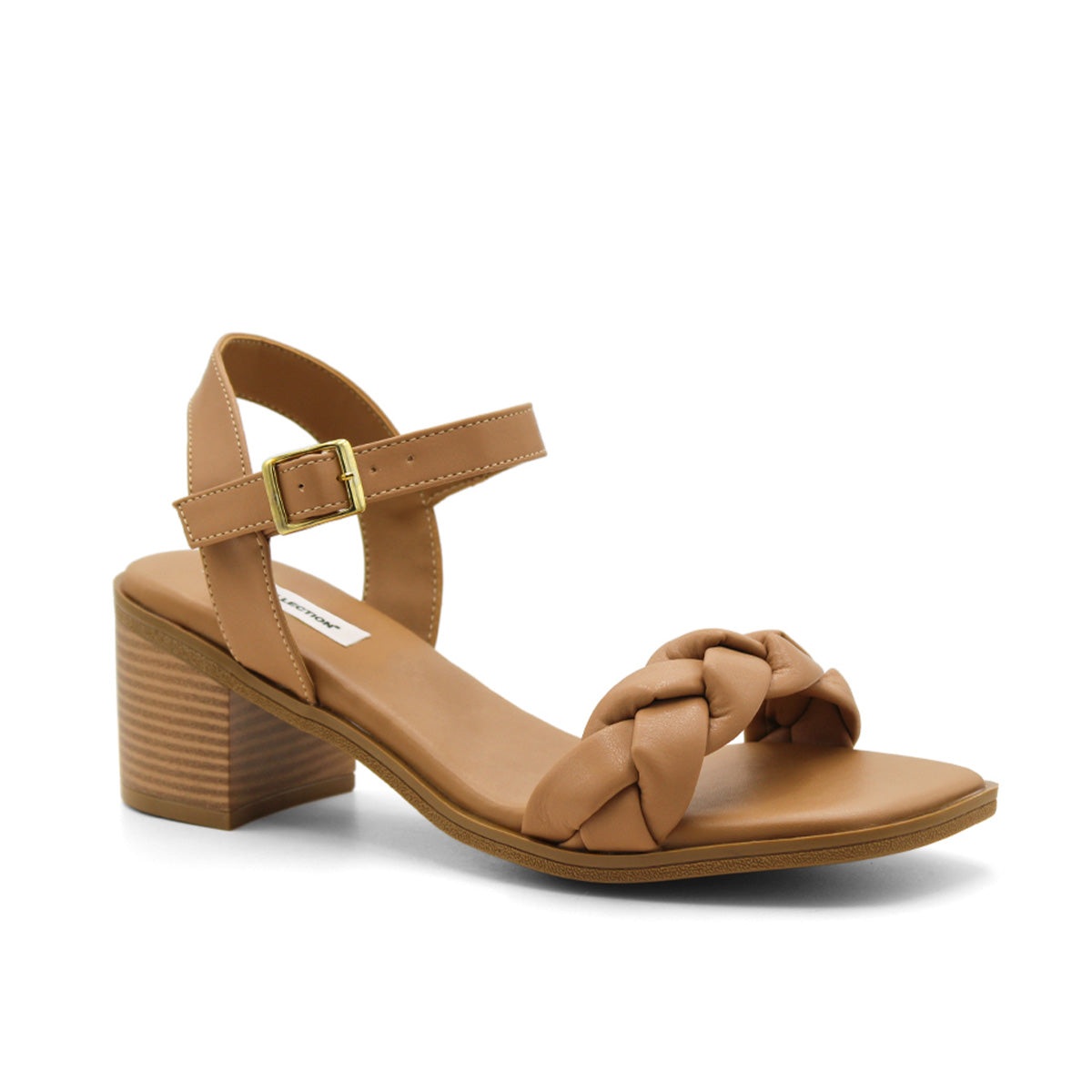 Sandalia Con Tacon  Color Camel Para Mujer De Rbcollection