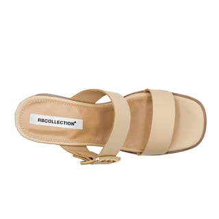 Foto 5 | Sandalia Con Tacon Color Beige Para Mujer De Rbcollection